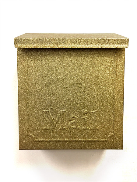 Mailbox spray painted gold